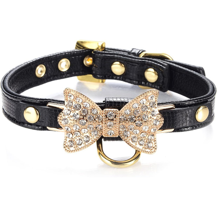 Нашийник шкіряний для собак та котів, регульований, розмір XS, рожевий (S, чорний)