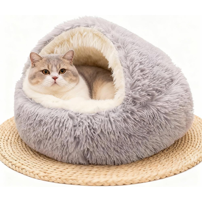 М'яке ліжко для кота, 50 см, затишне котяче ліжечко для маленьких кошенят та великих котів, миється, підходить для собак, тепле зимове ліжко для котів та собак