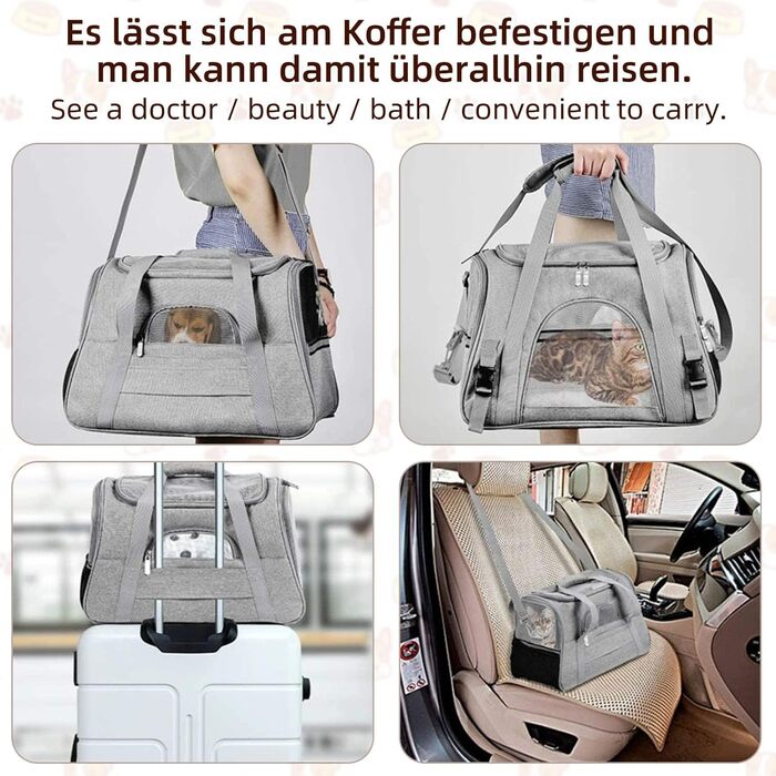 Складана переноска для собак та котів, транспортна сумка для подорожей, авто, літака. Легка, дихаюча переноска для маленьких та середніх котів, кроликів, цуценят