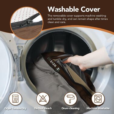 Велике ортопедичне ліжко для собак з гелевою піною та водонепроникним чохлом (89x56x20 см, коричневе)