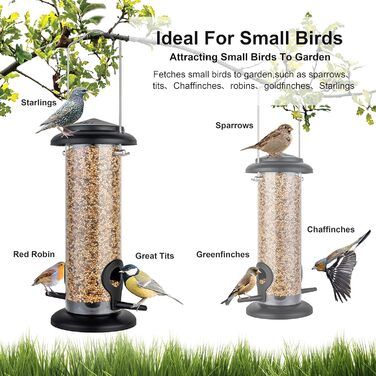 iBorn годівниця для птахів на підвіску, 2 шт. Зелена, металева, стійка до іржі, 8 дюймів