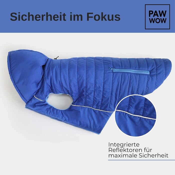 IMMI Куртка для собак | Тепла куртка для собак середніх та великих порід (L, Синій)