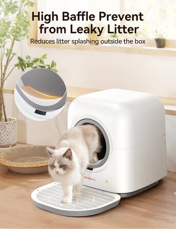 MeoWant Самоочисний туалет для котів, автоматичний, закритий, підходить для декількох котів, керування через додаток, усунення запаху, розумний контроль безпеки