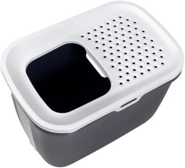 Лотку для котів Katzentoilette Hop In, сірий антрацит/білий, 58,5 x 39 x 39,5 см
