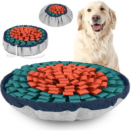 Килимок для собак PET ARENA Schnüffelteppich – килимок для нюхання, міцні матеріали, інтелектуальна іграшка для собак, регульований розмір, можна прати (Помаранчево-блакитний)