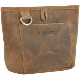 Сумка для ласощів Greenburry для собак та коней з натуральної шкіри, вінтажний колір антик-браун, з кільцем для кріплення до ременя та кліпсою