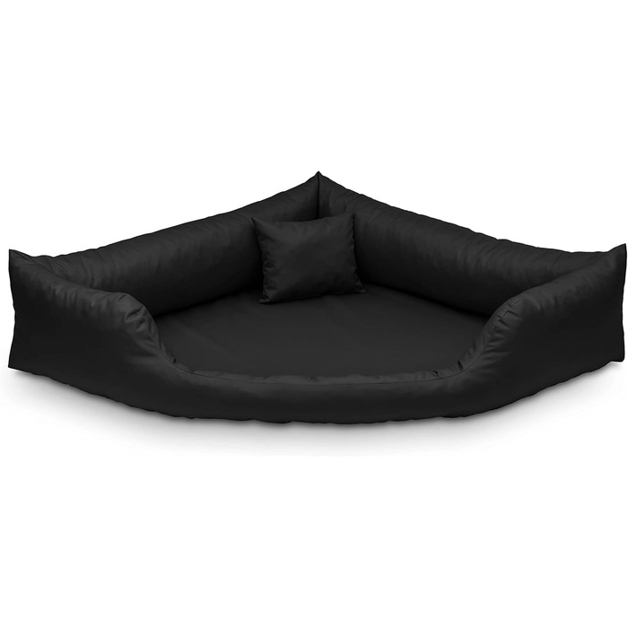 Ортопедичне собаче ліжко Juelle Eckbett з ортопедичним матрацом для великих собак, знімний чохол, Dakota M-XXL (130x95 см, чорний)