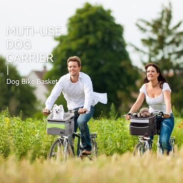 Транспортна сумка для собак та котів Petsfit: рюкзак, переноска, складана, сіра+зелена