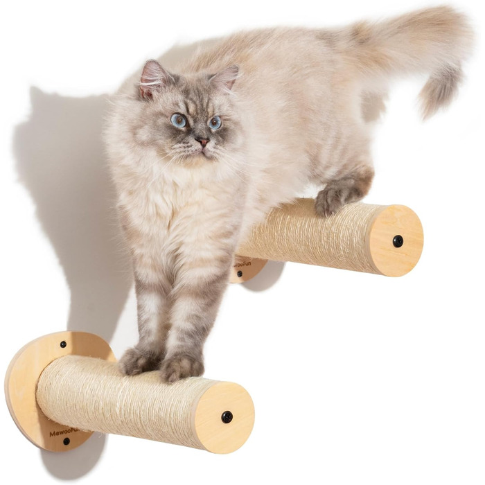 Сходи для котів Mewoofun на стіну – 2 шт. Кліматична стіна для котів з когтеточкою, сходи для лазіння (Стиль 2)