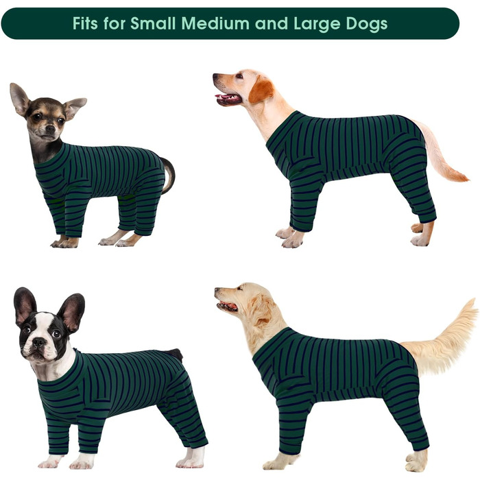 Корсет для собак після операції, після кастрації, для собак, з ніжками, піжама для маленьких та середніх собак, зелений XS