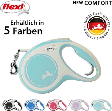Рулетка для собак Flexi New Comfort, M, 5 м, блакитна