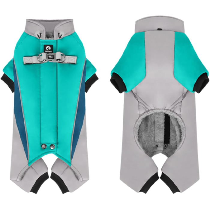 Зимовий теплий куртка-комбінезон з регульованими лямками, D-подібним кільцем та світловідбиваючими смугами, розміри S-L (A, 38см)