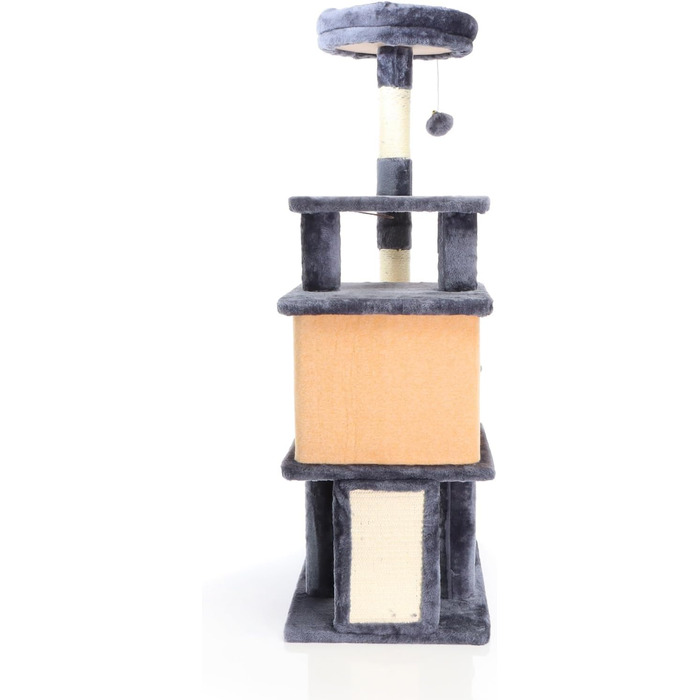 Котячий будиночок з когтеточкою Fudajo, 112 см, з лежаком та платформами