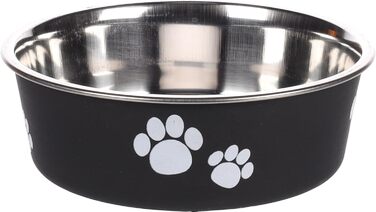 Персоналізований миска для собак з нержавіючої сталі 2200 мл – протиковзкий кільце – для великих собак – з іменем – Petslino (Чорний, XS)
