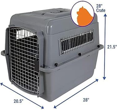 Переноска для собак Petmate Sky Kennel 28 сіра, 71×52×54 см, пластикова