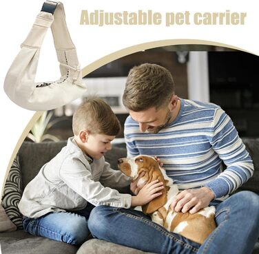 Сумка-переноска для собак | Дихаюча переноска для цуценят з вентиляцією - легке багатофункціональне аксесуар для подорожей, походів, активного відпочинку, прогулянок, громадського транспорту та покупок (Бежевий)