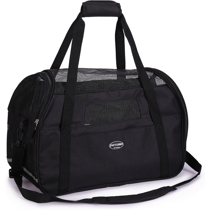 Транспортна переноска для тварин: для собак та котів Comfort Airline, чорна