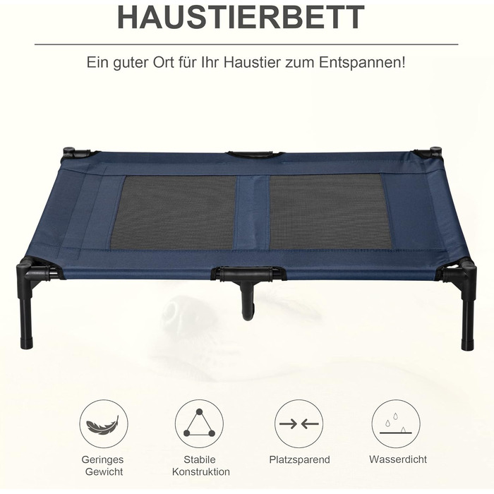 PawHut лежанка для собак, вулиця, софа для тварин, лежанка для котів, чорна, 92 x 76 x 18 см