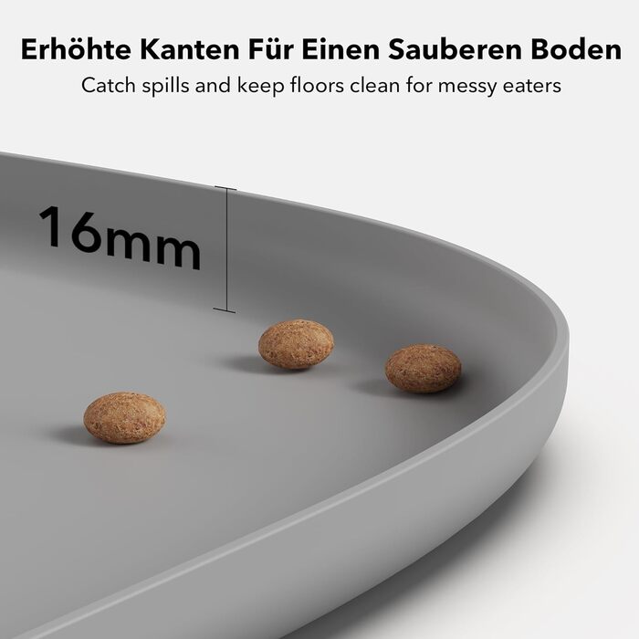 Підкладка під миску для собак та котів PETLIBRO Silikon, сіра, 45x30 см, нековзна, водонепроникна, для миття в посудомийній машині