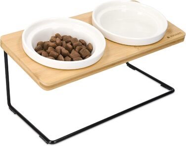 Підвищені годівниці для котів Navaris - 2 годівниці з кераміки - годівниця для котів та собак