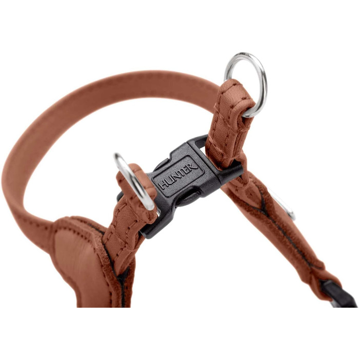 Нашийник для собак HUNTER SOHO MINI, колір: коричневий (cognac), з натуральної шкіри, м'який, не травмує шерсть, легкий, для маленьких собак та цуценят, Made in Germany, розмір XXS-XS/2