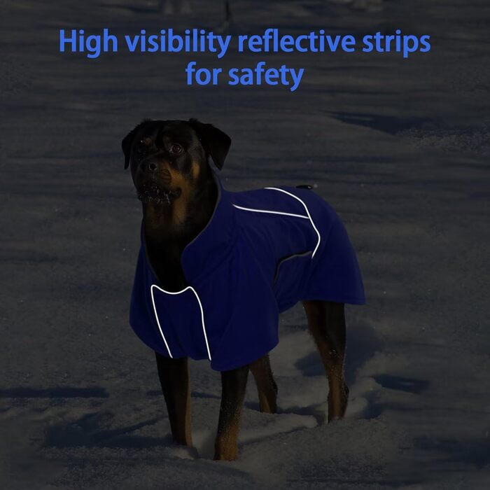 Водонепроникна куртка для собак середнього розміру MIGOHI, тепла флісова куртка для собак, жилет для собак, підходить для Шнауцера, Джек Рассел Тер'єра, Французького бульдога, зимова куртка, синій, Medium