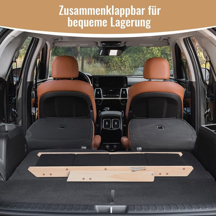 Сходинка для собак Vigevee 2-в-1: розкладна сходинка для домашніх тварин, 65.5 см, 4 сходинки, максимальне навантаження 80 кг, з антиковзким килимком для собак та котів