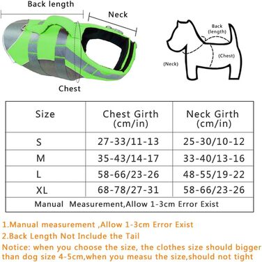 Жилет для плавання собак PJDDP, рятувальний жилет для собак, зелений, L