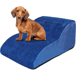 Сходинки для собак Galatée: 2-ярусні, з антиковзким покриттям, для ліжка, дивану та авто. М'яка рамка з піни знімний, пральний чохол (блакитний)