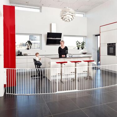 BabyDan Flex XXL, захисне ворота для каміну та сходів, 90-350 см, чорний колір, виробництво Данія