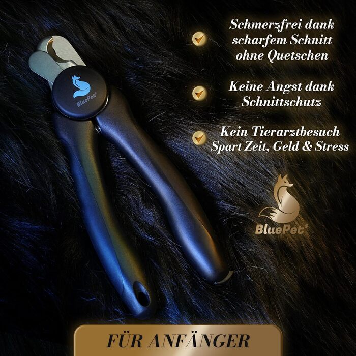 Професійний когтеріз BluePet KrallenSchön з обмежувачем для собак і котів, розмір M-L, з пилкою, лімітована серія