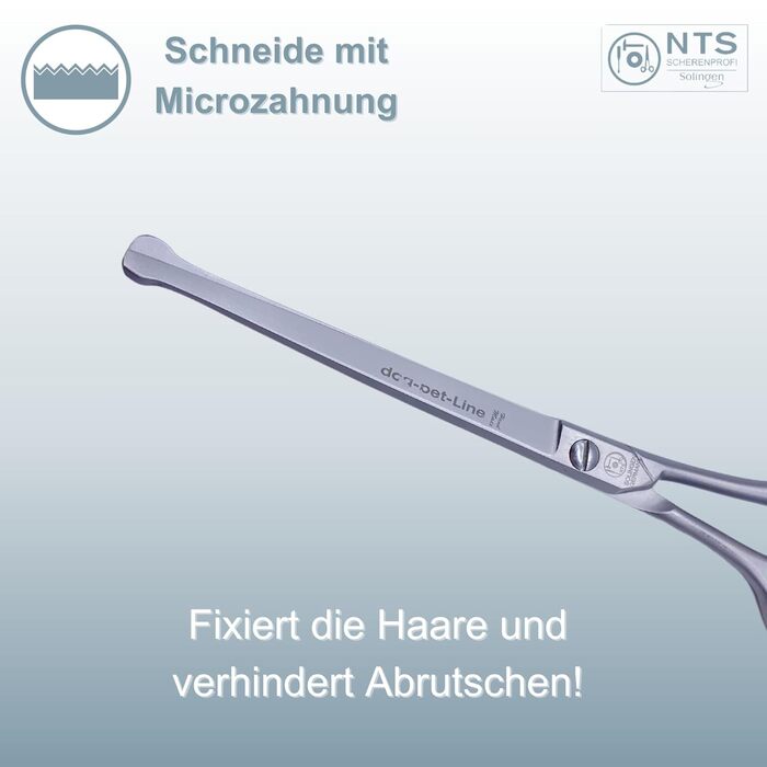 Ножиці для собак NTS-Solingen 18 см: професійні, з нержавіючої сталі, з безпечним наконечником