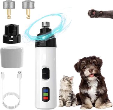 Електричний точило для кігтів собак Fjaldjfu KrallenSchleifer Pro Salon - тиха та безпечна обрізка кігтів, 2 швидкості, з 1+2 насадками