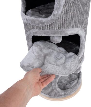 Дряпка для котів Natural Paradise Primrose | Стабільна дряпка з міцного сизалю | Сірий колір (XXL, 110 см)