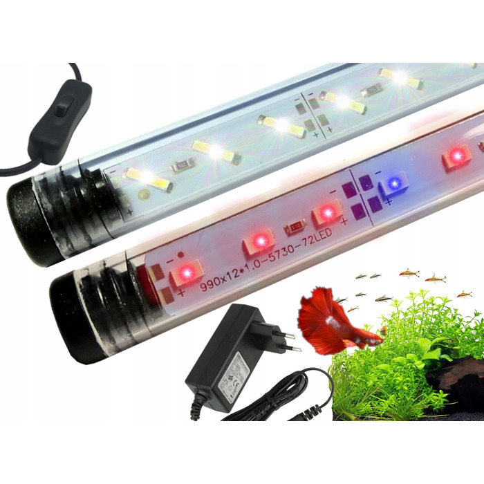 LED-світильник LUMI FLORA для акваріума, комплект 60 см, БІЛЕ + GROW