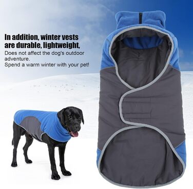 Зимовий теплий куртка для собак, вітронепроникний, плюш, зі стійким коміром, на блискавці, захист шиї та живота, з застібками-гачками, отвір для тракції, універсальна куртка для маленьких, середніх собак