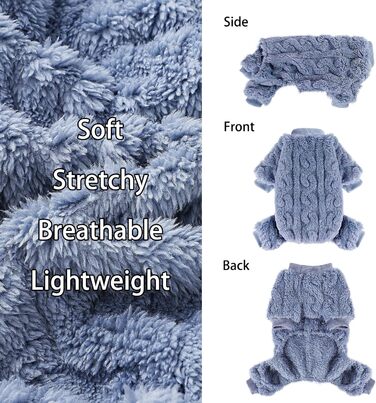 Теплий плед-світшот для собак, блакитний. Плед-світшот для маленьких собак, тепла одяг для цуценят, хакі, дівчатка, хлопчики, чихуахуа