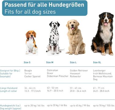 Нашийник для собак PetTec з неопрену та нейлону з ручкою, м'який, регульований, водонепроникний, комплект з повідком, червоний, розмір L (51-61 см)