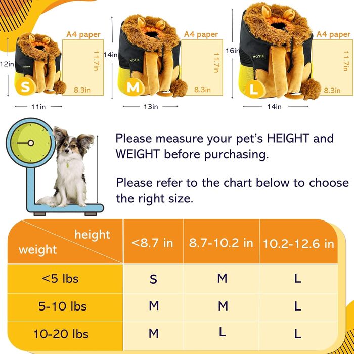 Рюкзак для собак та котів MORIK Lion's Den, M: для подорожей та активного відпочинку (до 9 кг)