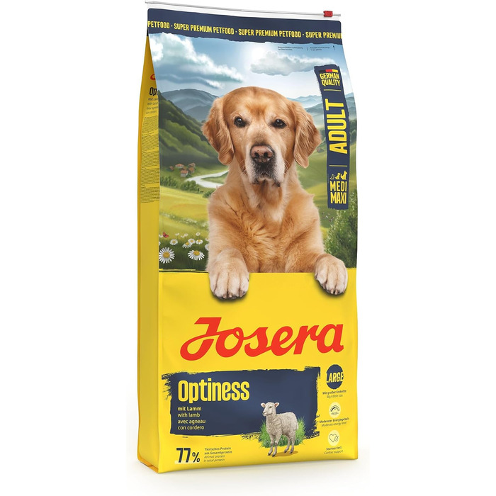 Сухий корм для дорослих собак великих порід JOSERA Optiness з ягняти та рису, 12.5 кг