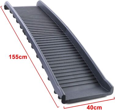Рампа для автомобіля Auto PKW Hunderampe, чорна, 155x40 см, до 90 кг, антиковзаюча, складна