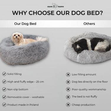 Кругле ліжко для собак та котів, 50 см, бежеве. М'яке, ручної роботи, миється. Ідеальне для дому.