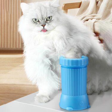 Автоматична мийка для лап собак PAW, автоматичний очищувач лап для собак - Автоматична чаша PAW Cleaner, портативна USB-зарядна пристрої для догляду за котами, машина для миття брудних лап котів Buddy для маленьких тварин (Блакитна)