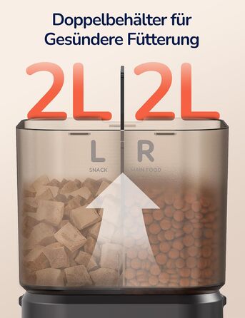 Автоматичний годівник для котів PalNests 4L з Wi-Fi, програмований таймер, керування через додаток, для котів та собак