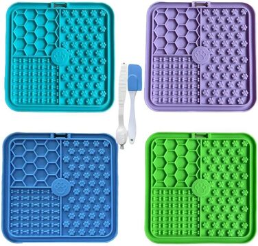 Килимок для собак та котів з присосками, повільний годівник для собак, лижучий килимок для зняття тривоги, арахісове масло (фіолетовий, 15*15 см)