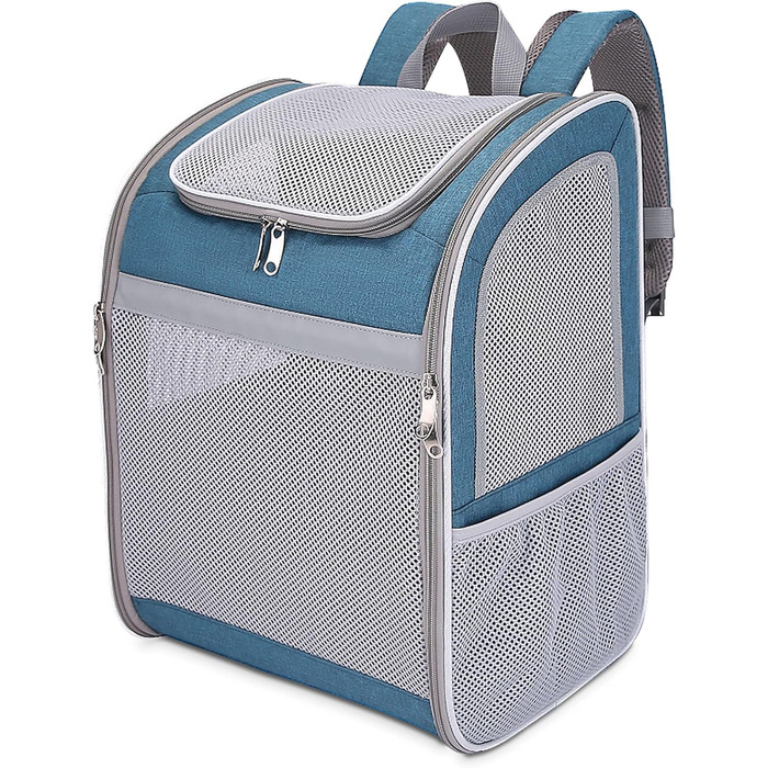 Рюкзак-переноска для собак та котів ALLSOPETS, зелений, з ременем безпеки та світловідбиваючими елементами