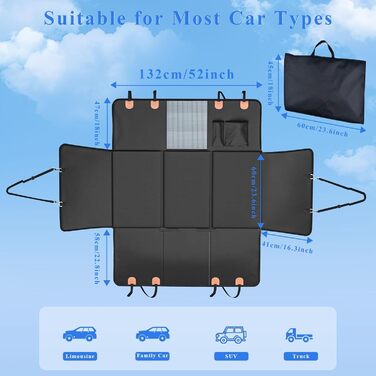 Накладка на сидіння автомобіля для собак CIGAA, водовідштовхувальна, стійка до подряпин, з жорсткою основою, оранжевого кольору, для авто, SUV, мінівен