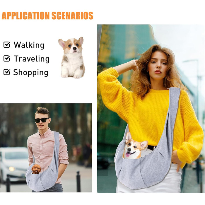 Сумка-кенгуру для собак NiCoLa: переноска для цуценят, чихуахуа, пуделів, бішон фрізе та інших домашніх тварин. Ідеально для прогулянок, подорожей та відвідування місць. Колір: сірий/чорний