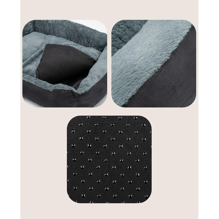 Килимок для собак Lionto з двостороннім подушками та неслизьким дном, міцний лежак для домашніх тварин з глибоким входом, підходить для собак та котів будь-якого віку, 50x37 см, м'який лежак для собак, (Д 90 x Ш 70 x В 20 см (з нанесенням імені), чорний/с