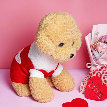 Пуловер для собак, рогатий, теплий, зимовий, для цуценят, на День святого Валентина, на Різдво, для котів та собак, розмір S (Small)